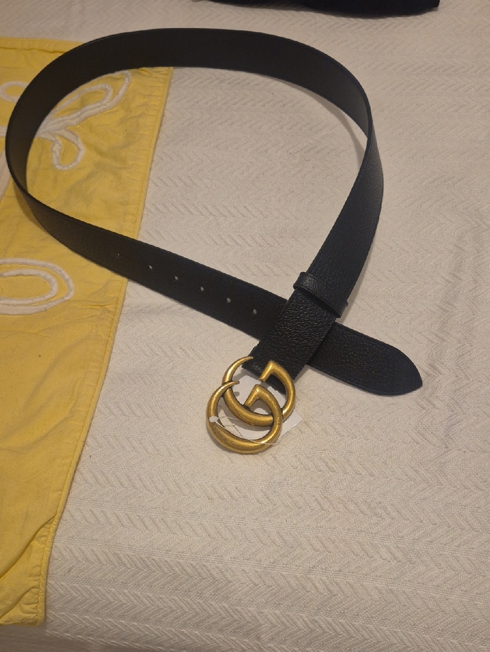 Gucci Black Leather Belt Strap